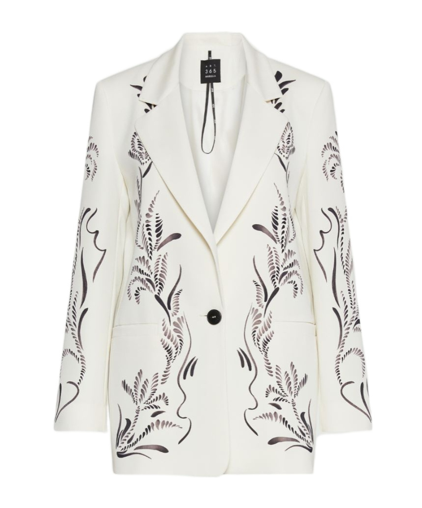 Marella Art.365 Luciana Printed Blazer In White