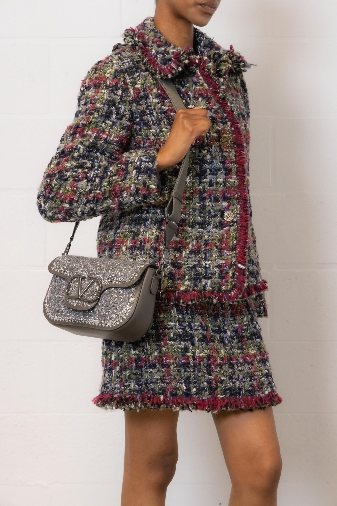Etro , Bouclé Mini Skirt, Woman, Multicolour, Size 48 In Black