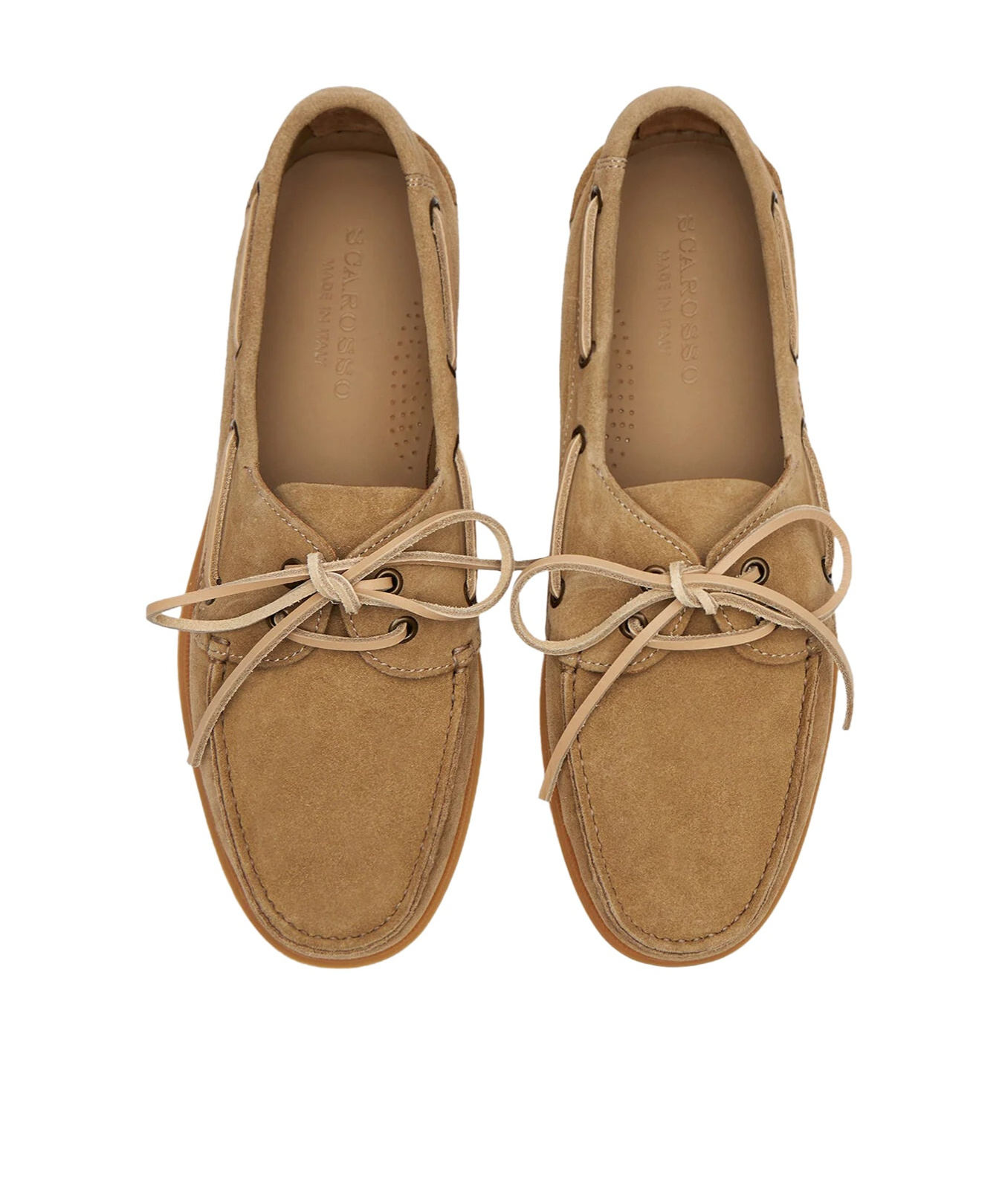 Scarosso Morgan Round-toe Lace-up Boat Shoes In Brown