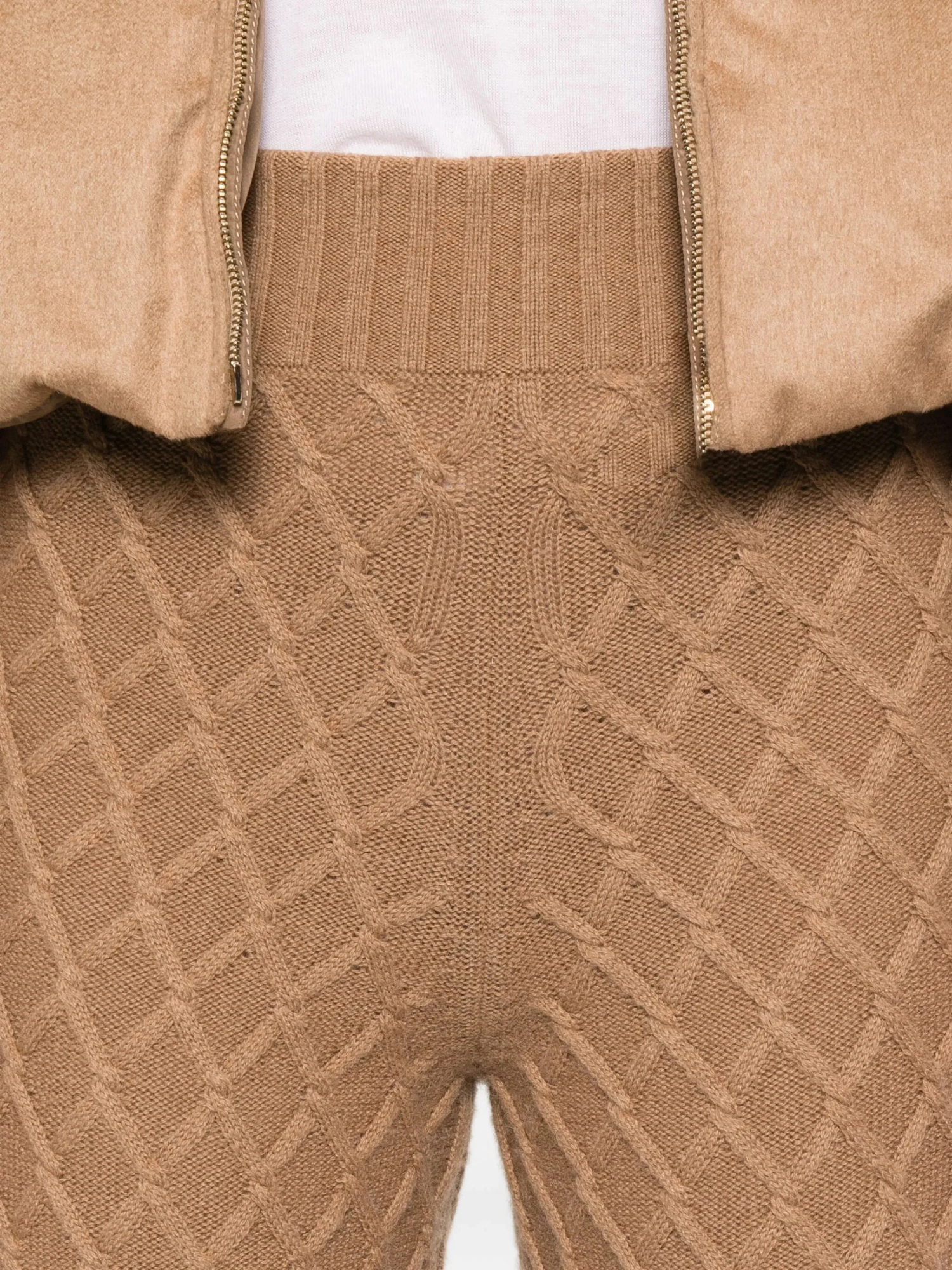 Max Mara Ribbed Casual Pants In Brown