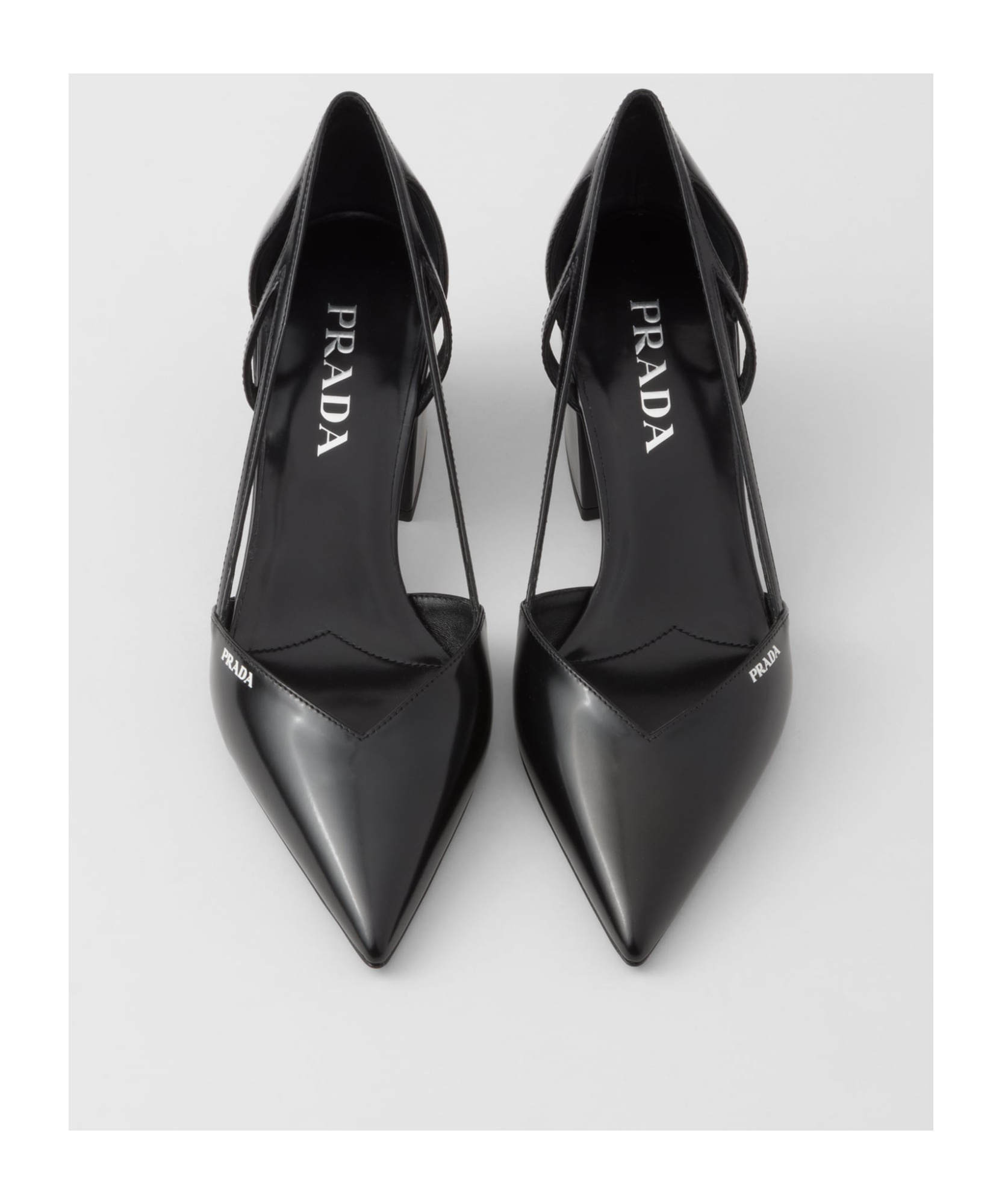 Prada Leather Cutout Block-heel Pumps In Animal Print