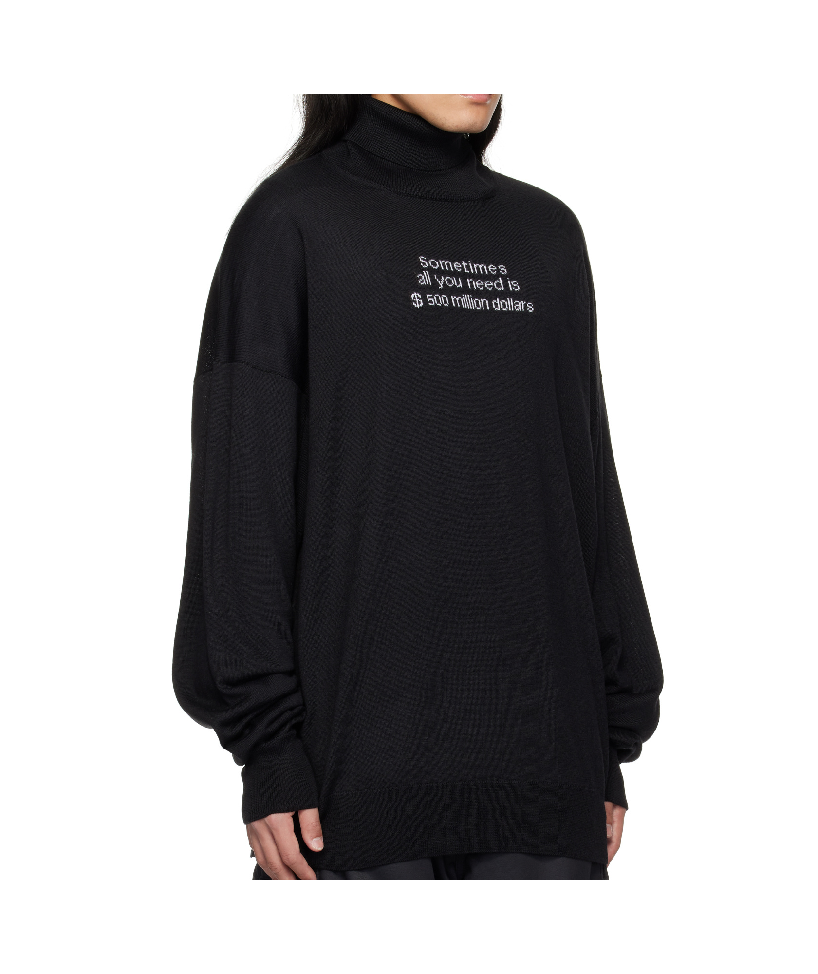 Shop Vetements Turtleneck Long Sleeve Sweater In Black