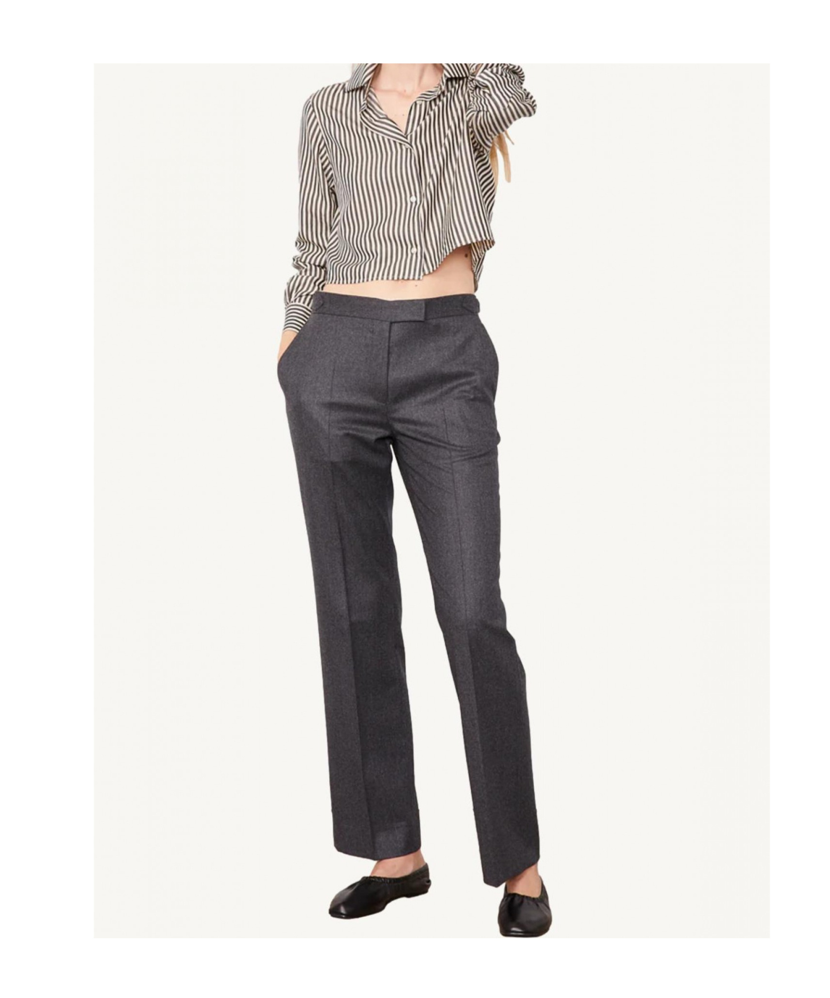 Officine Generale High-waisted Casual Pants In Blue