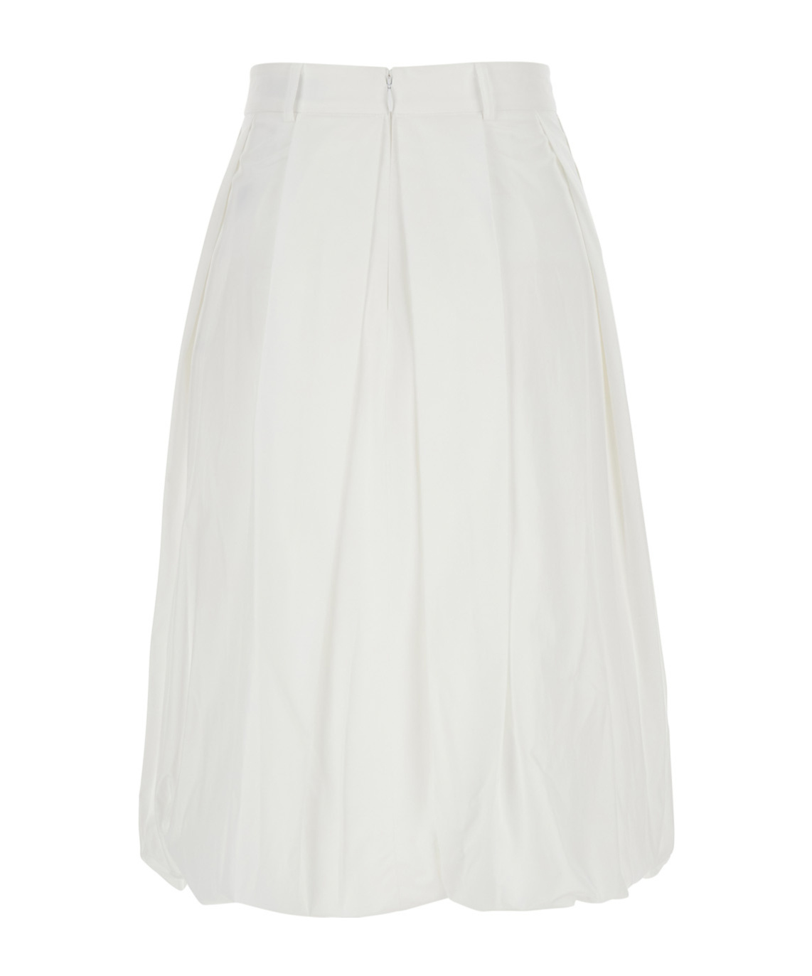 Dunst White Skirt With Balloon Design And Pleated Details In Cotton Blend Woman