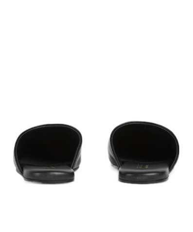 Gucci Women Black Nappa Leather Mules With Horsebit In Black