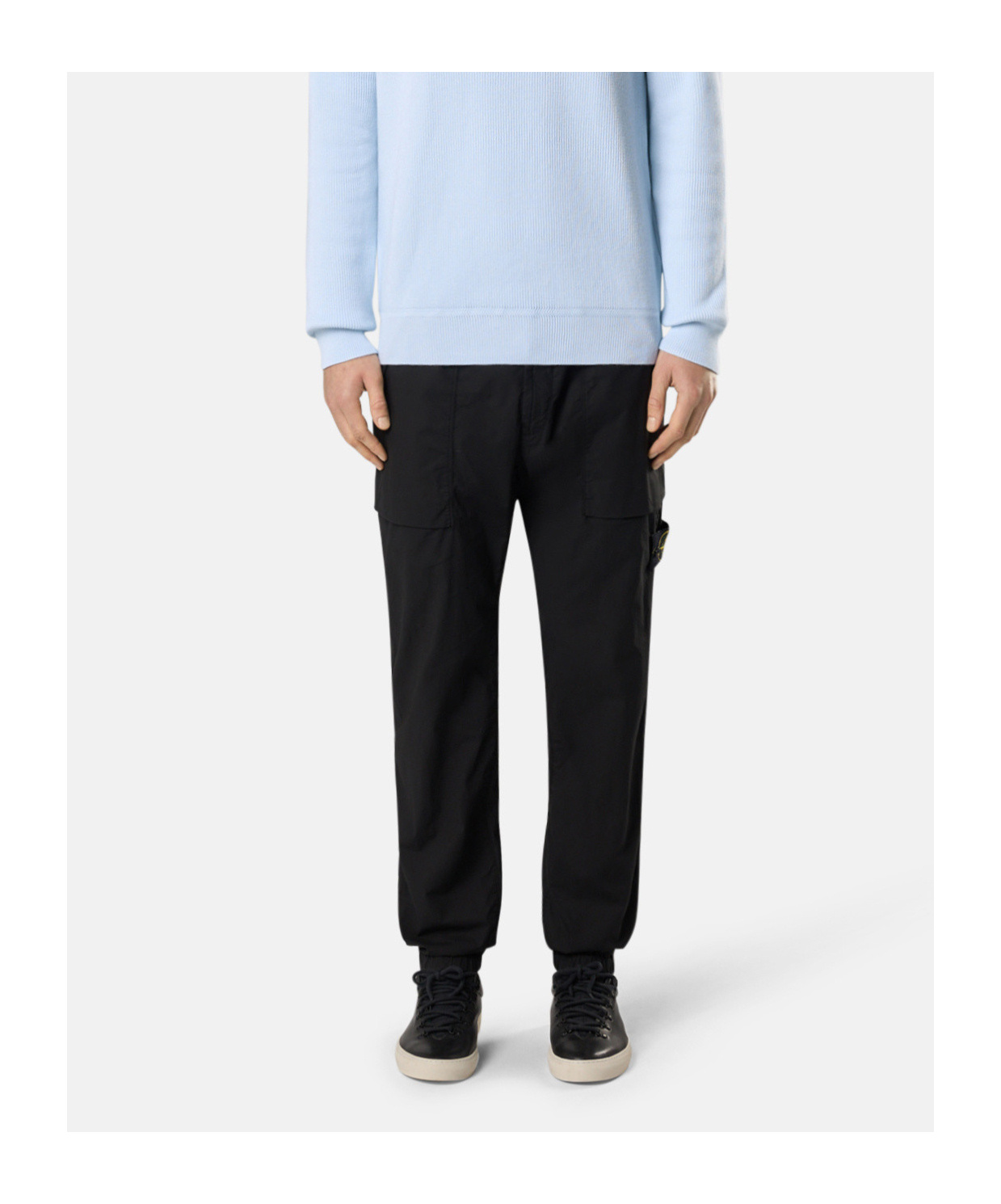 Stone Island Classic Badge Sweatpants In Black