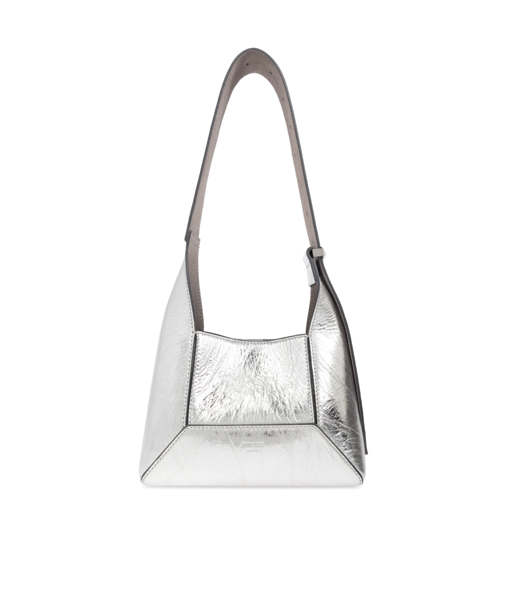 Jimmy Choo Small Diamond Leather Hobo Bag In White