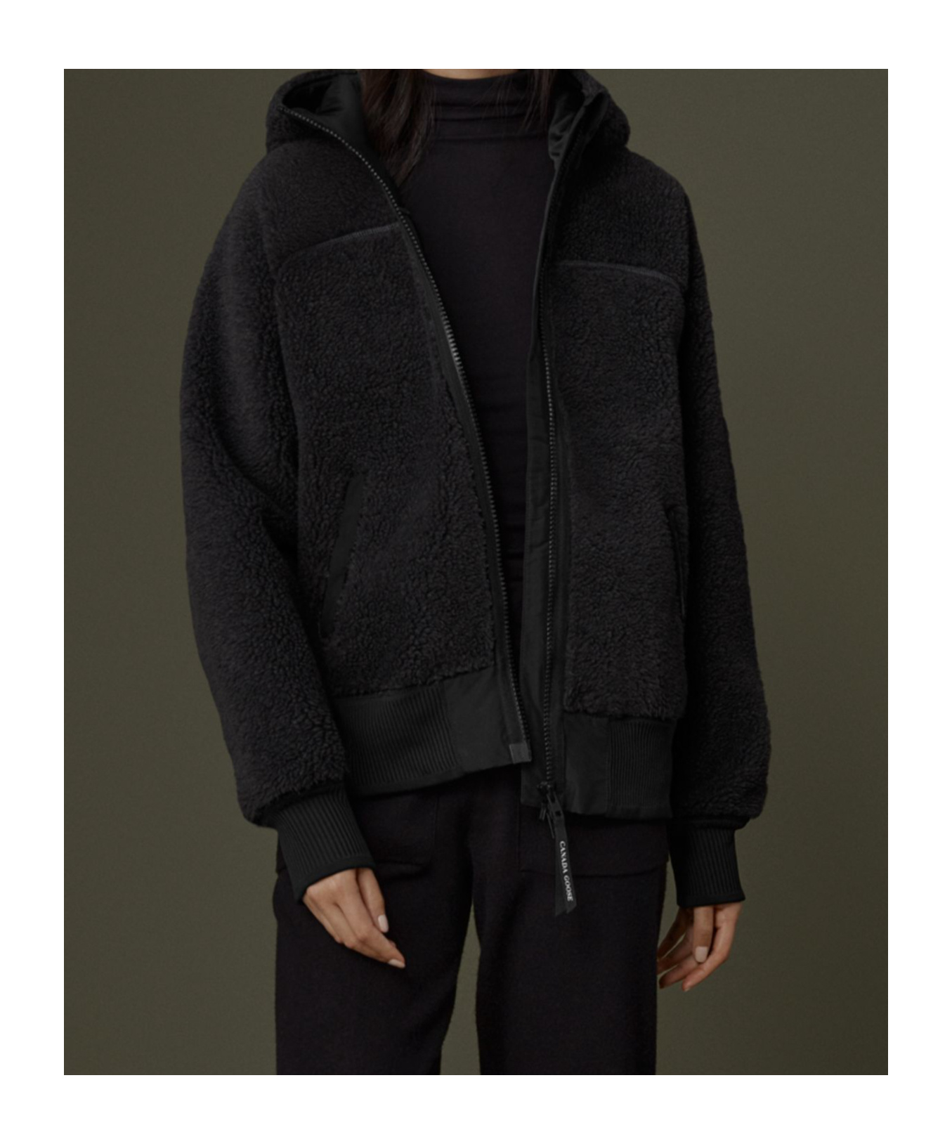 Shop Canada Goose Oversized Wool Hoodie In Black