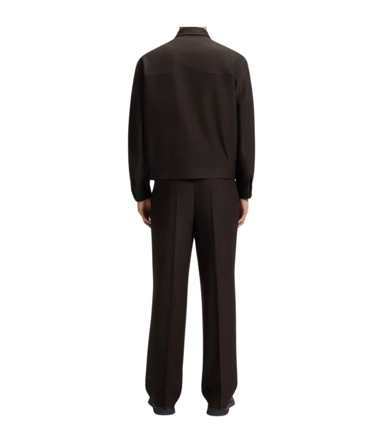 Hugo Boss Slim-fit Jacket In Herringbone Performance-stretch Cloth In Brown