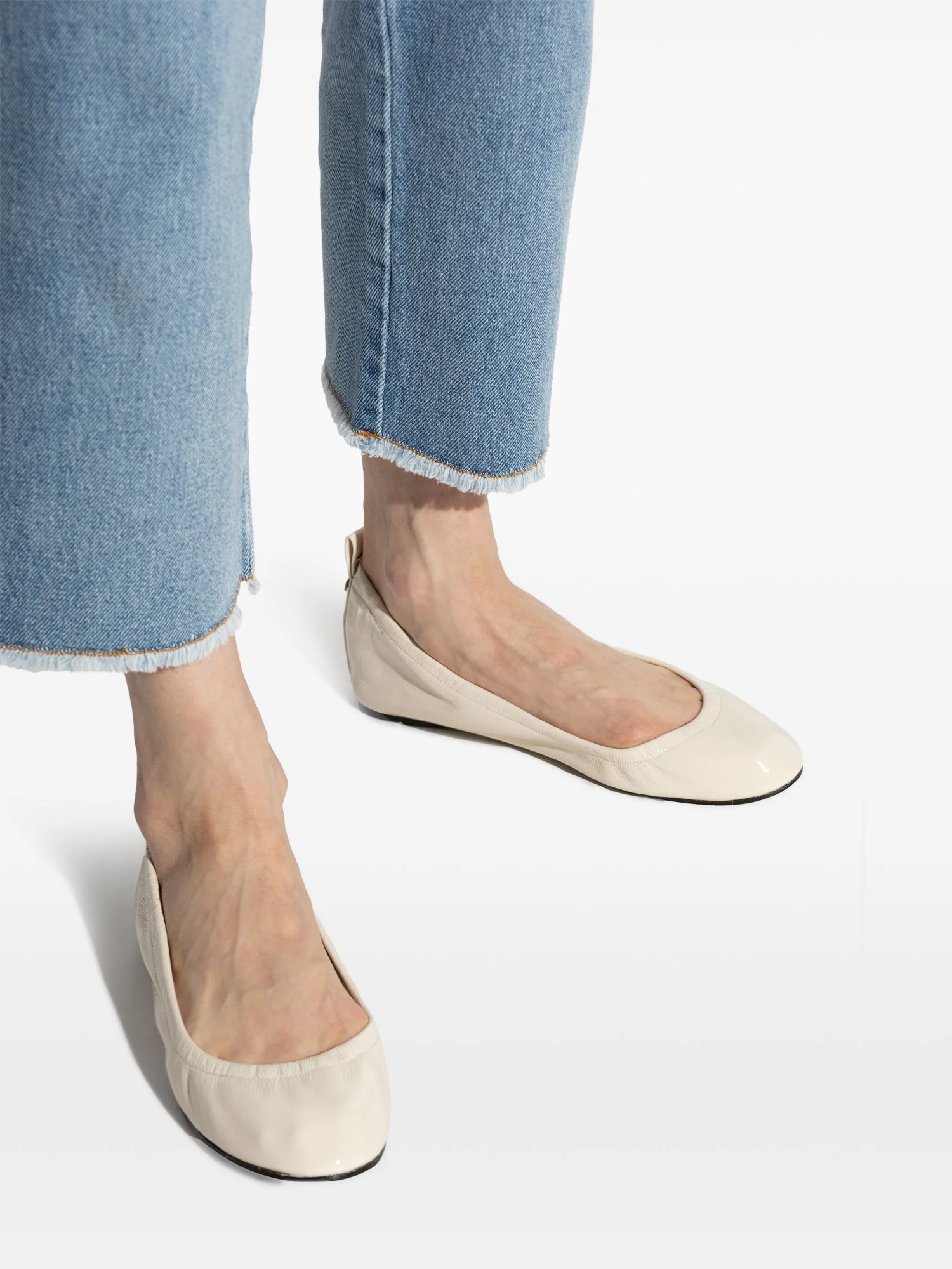 Isabel Marant Ballerina Shoes Leather Textured Finish In Nude