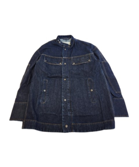 Dries Van Noten Long-sleeved Denim Coat In Black