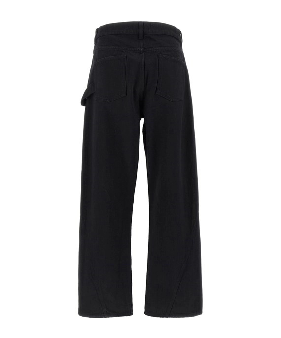 Junya Watanabe Low-rise Wide-leg Denim Trousers In Black