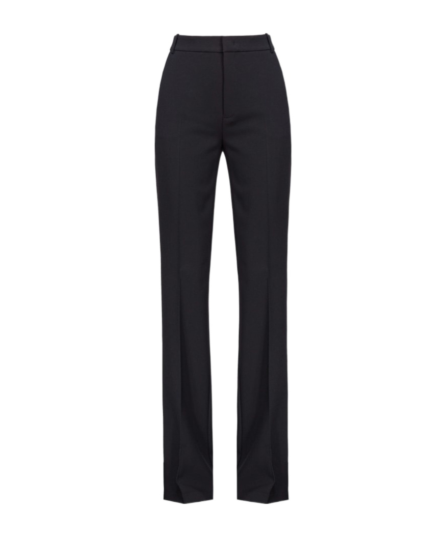 Pinko High-rise Crepe Trousers In Black