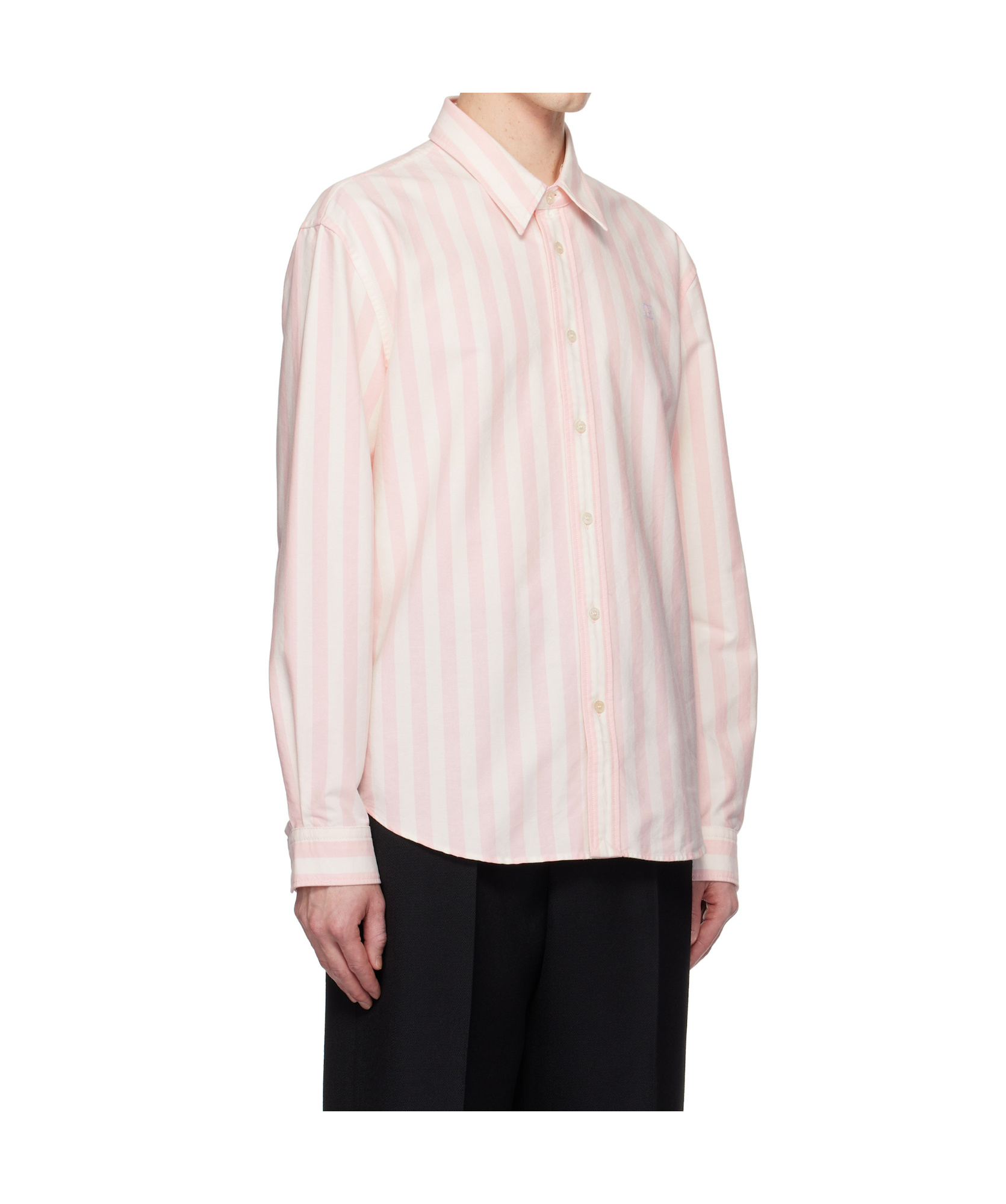 Shop Acne Studios Long-sleeved Striped Shirt In Pink