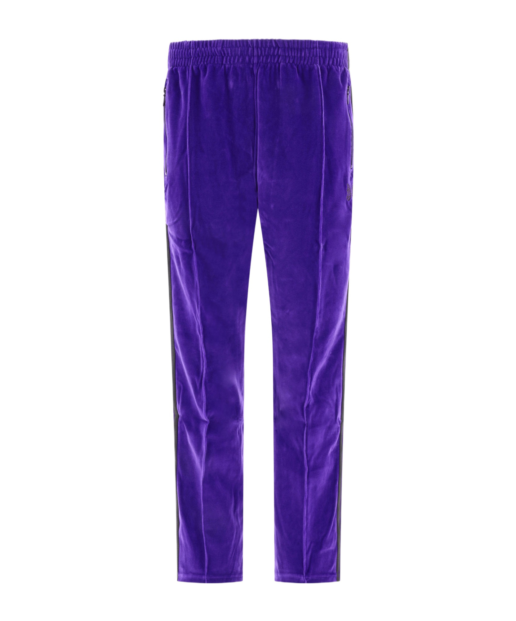 Needles Velour Track Trousers Side Stripes In Blue