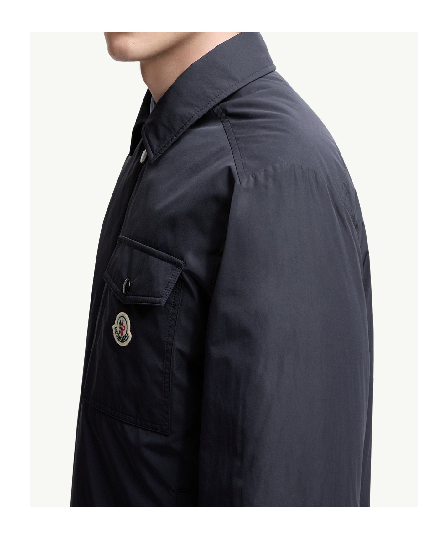 Moncler Long Sleeve Down Shirt Jacket In Black