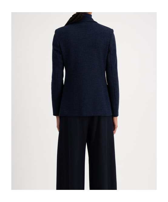 Harris Wharf London Double Breasted Jacket With Vichy Pattern In Wool Blend In Black