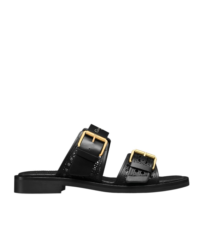 Dior D-avenue Leather Sandal In Black