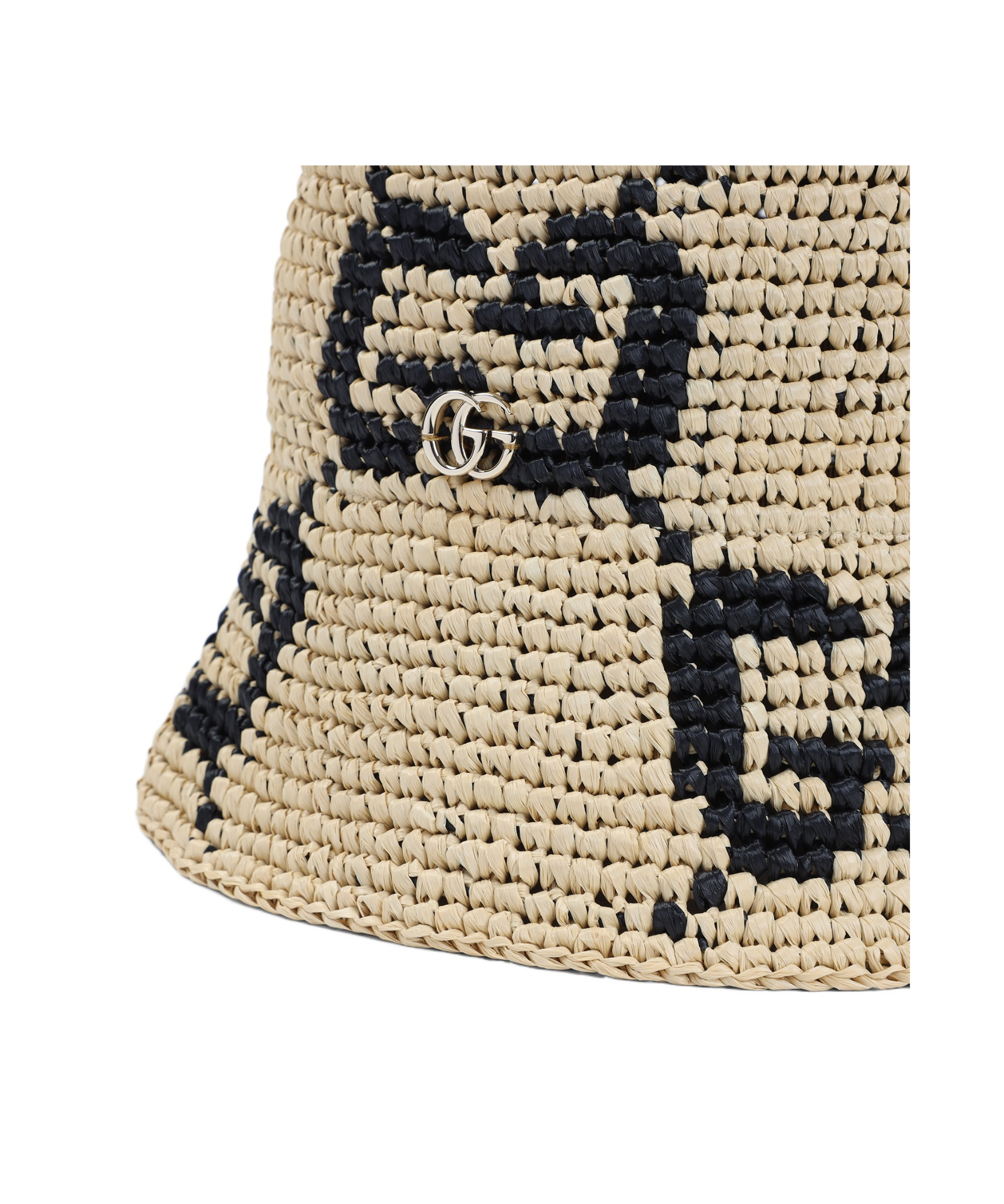Gucci Gg Straw Cloche Hat In Nude