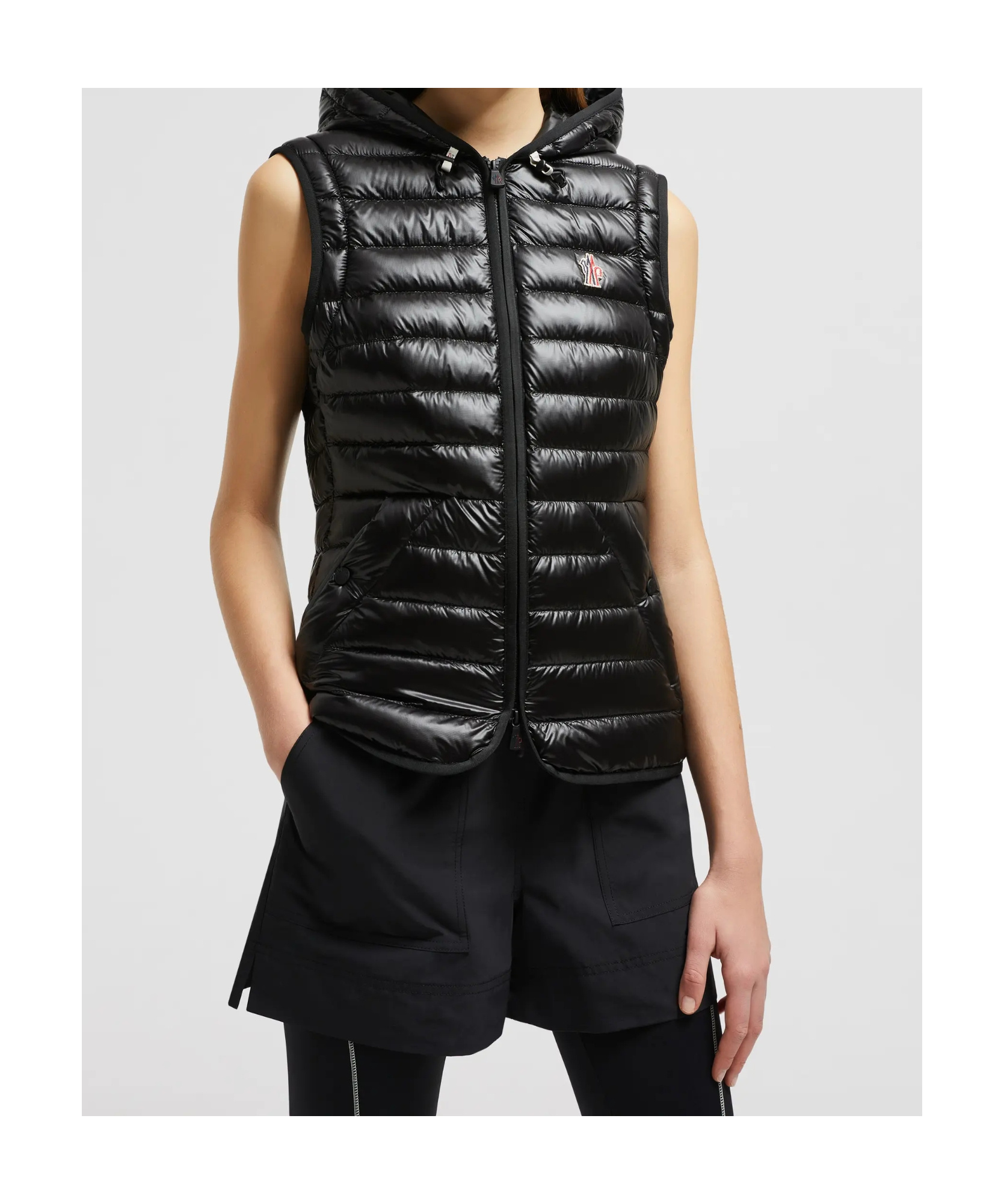 Shop Moncler Karura 2-in-1 Hooded Short Down Jacket In Black