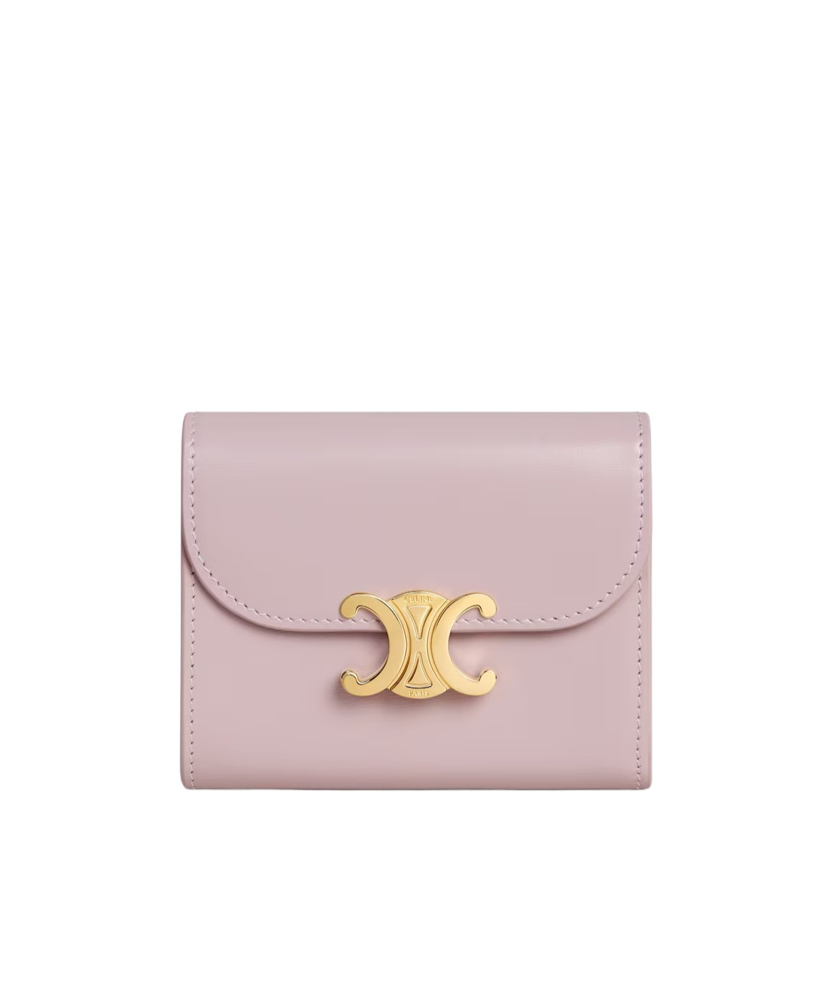 Celine Small Flap Wallet Triomphe In Shiny Calfskin