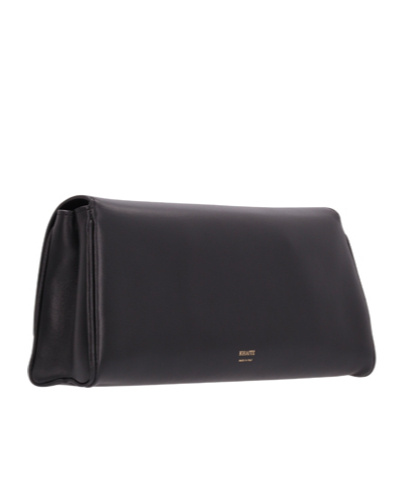 Khaite Audrey Leather Clutch In Black