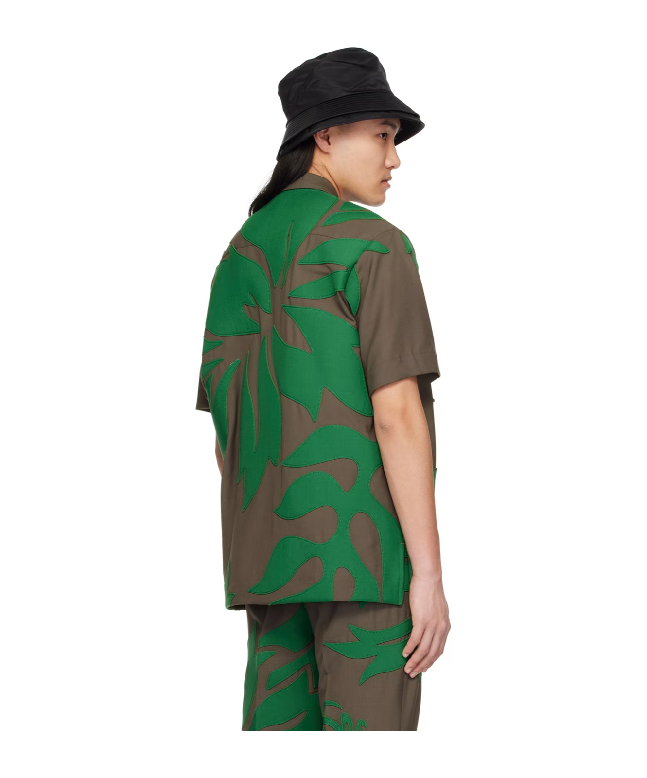 Sacai Floral Button-down Shirt In Green