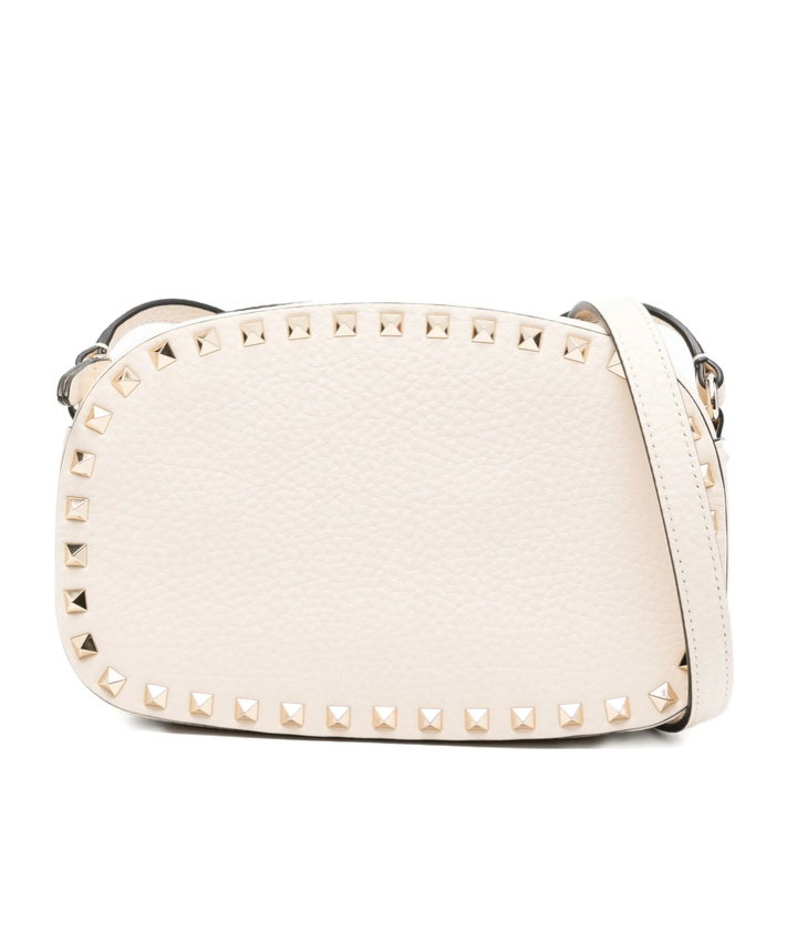 Valentino Rivet Shoulder Bag In White