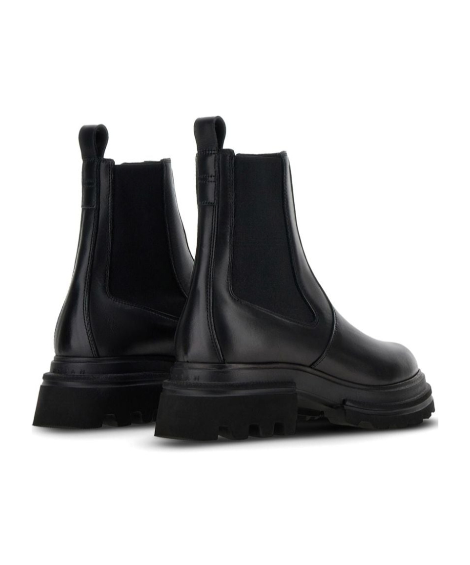Hogan Woman Ankle Boots Black Size 7 Leather In Black