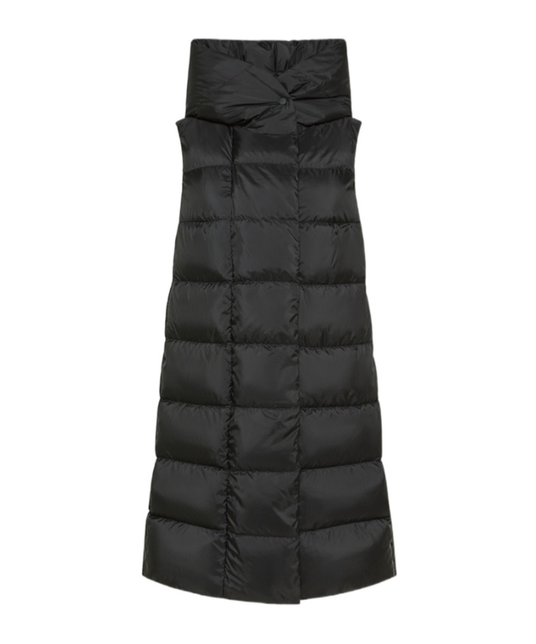 Peuterey Long Hooded Vest In Black