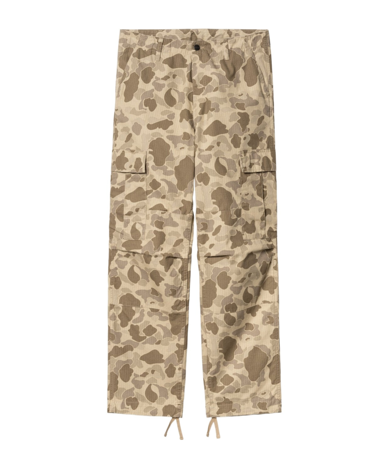 Carhartt Work In Progress Duck Landon Camo Loose Tapered Organic Cotton Jeans In Waist