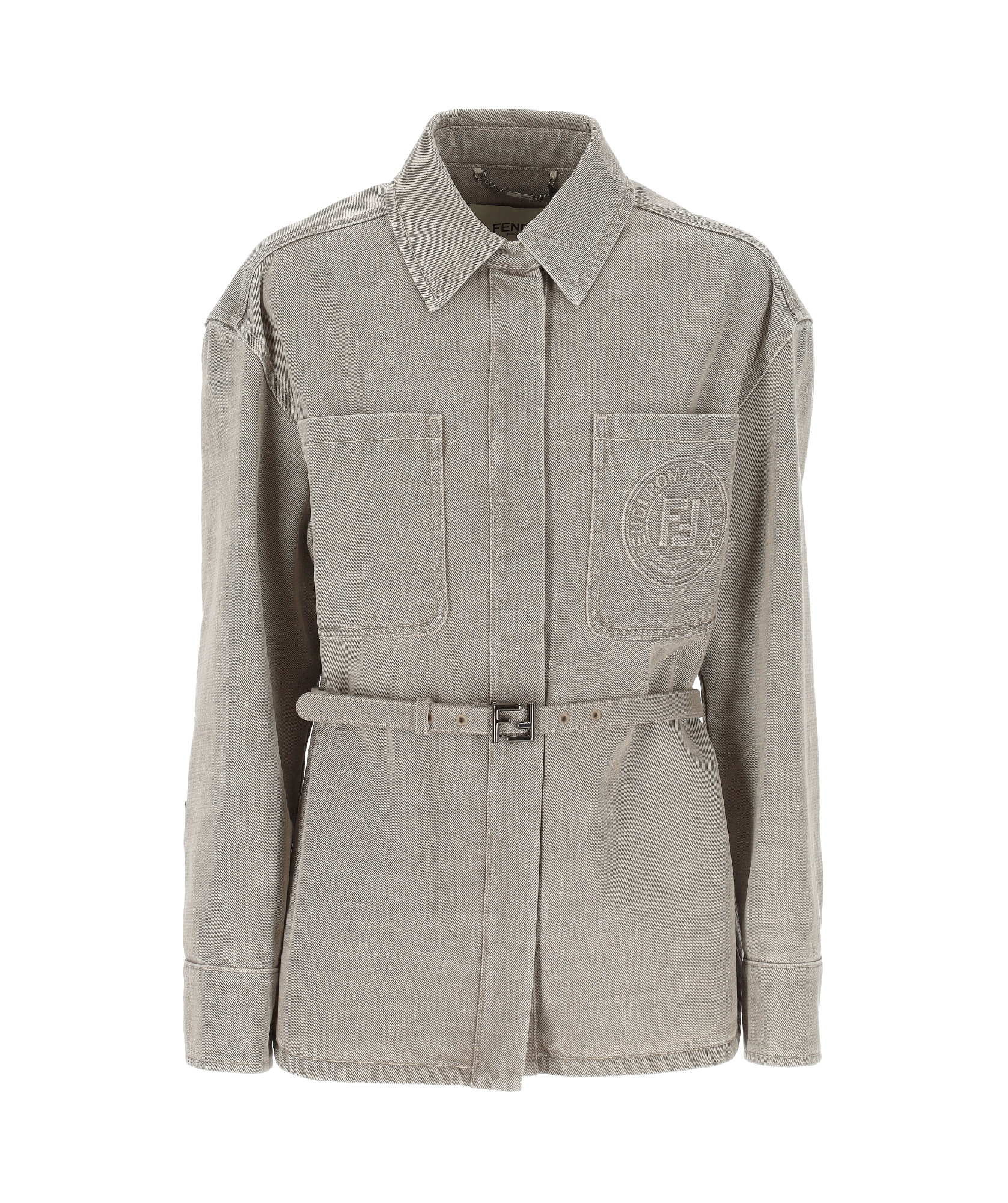 Fendi Women Cappuccino Denim Go-to Jacket In Brown