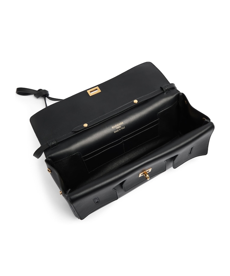 Balenciaga Bel Air Flap Leather Shoulder Bag In Black