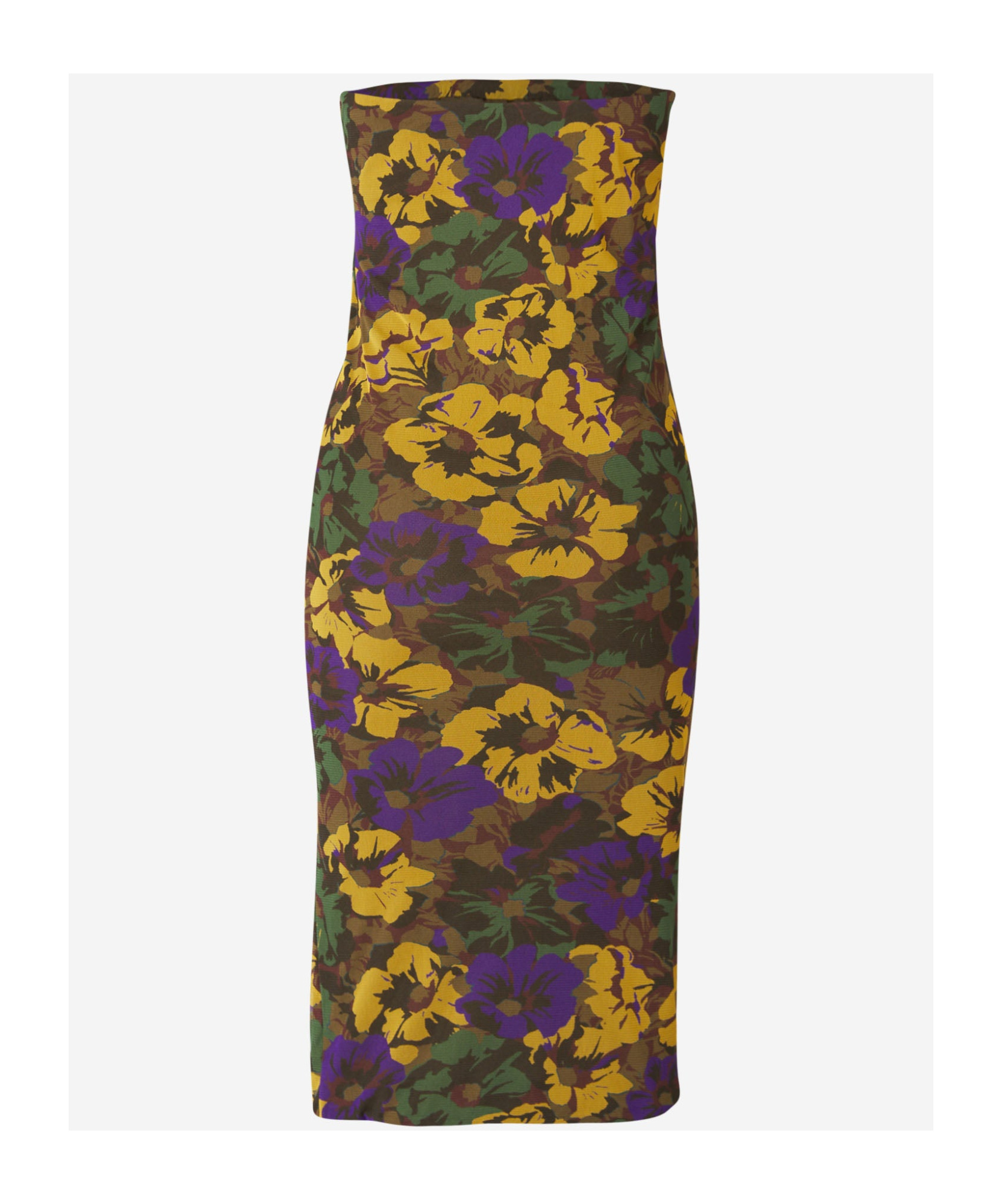 Saint Laurent Floral-print Tulle Midi Dress In Green