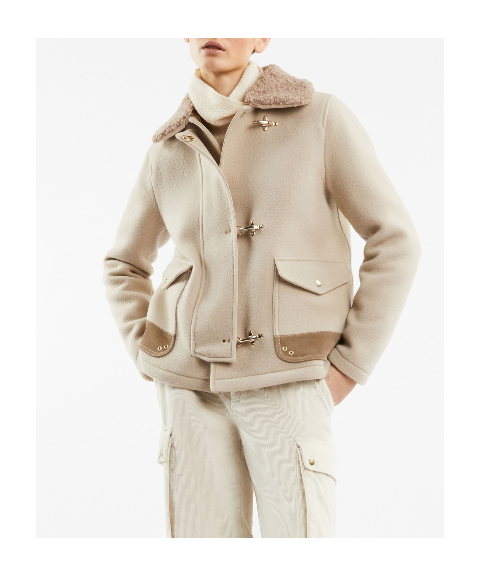 Fay Long-sleeved Casual Jacket In Nude