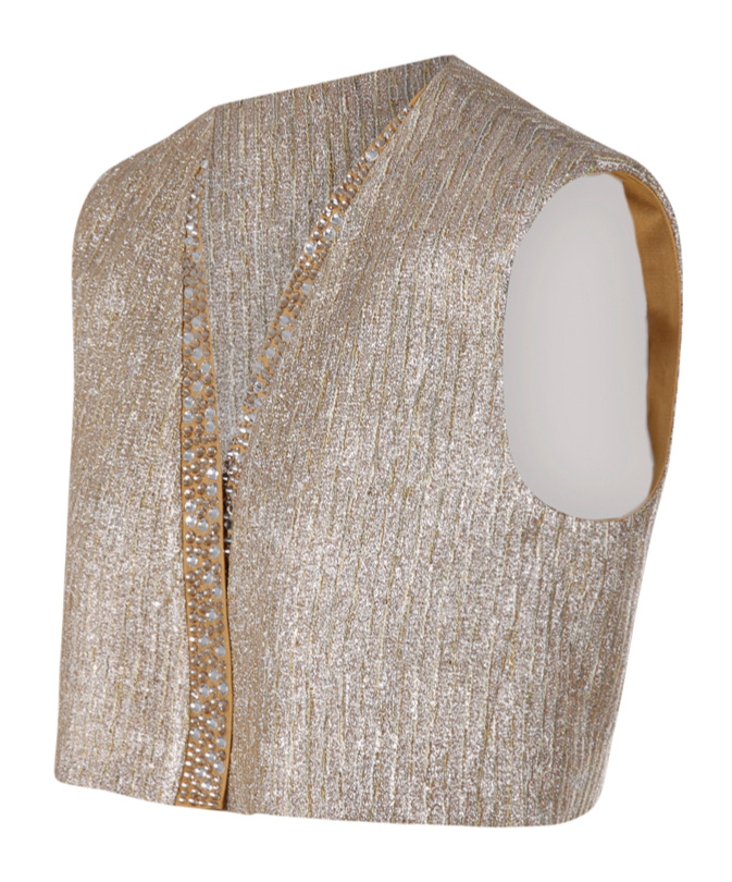 Forte Forte Embellished Metallic Sleeveless Jacket In Gray