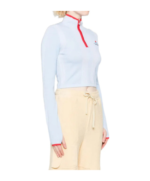 Casablanca Zippered Long-sleeve Sweatshirt In Blue