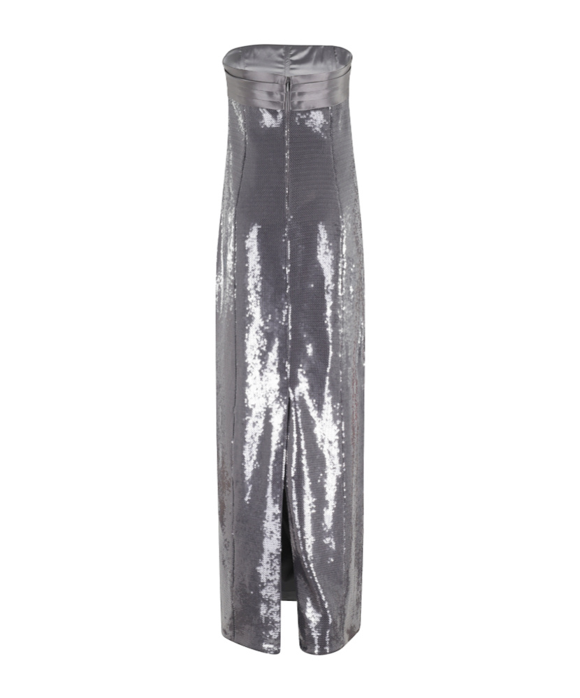 Retroféte Kenia Strapless Sequined Dress In Animal Print