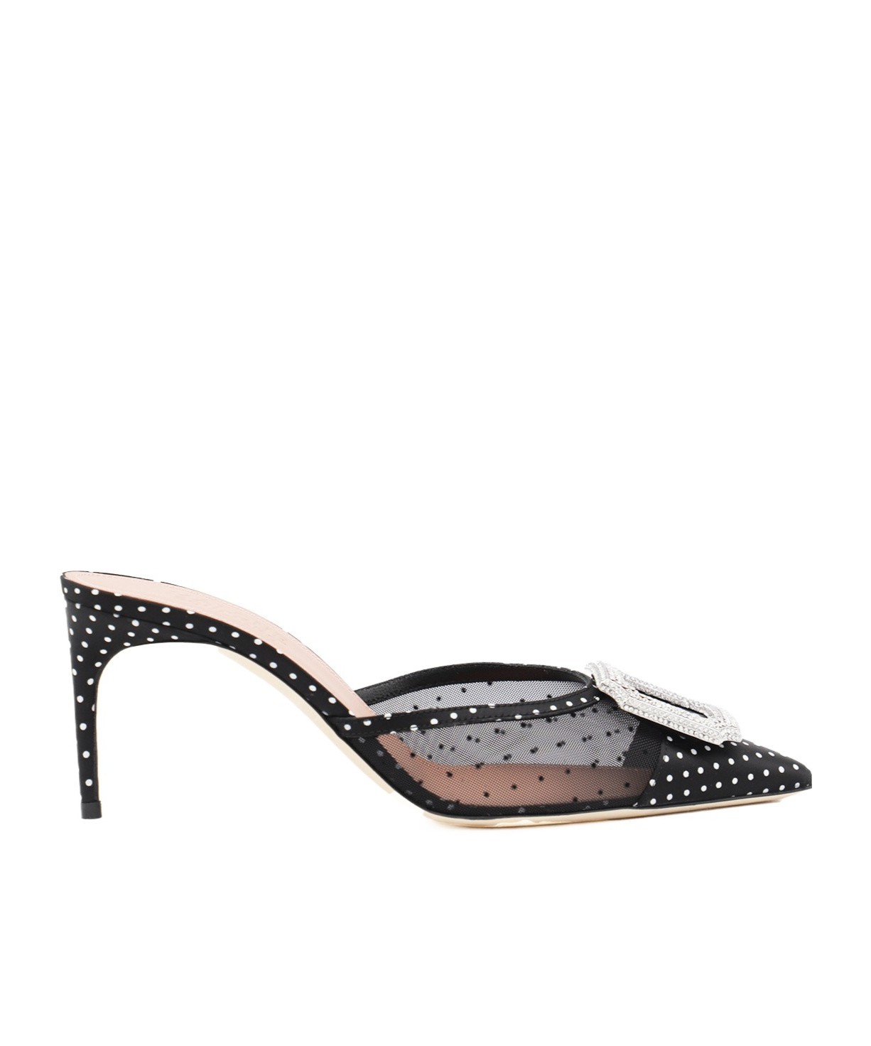 Malone Souliers Tulle Polka Dot Mona Mules 70 In Black
