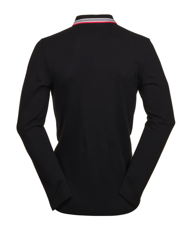 Hugo Boss Plisy Long-sleeved Polo Shirt In Black