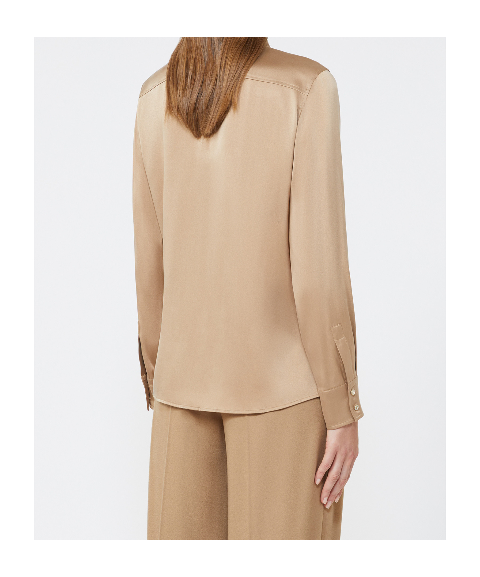 Max Mara Long Sleeve Shirt In Brown