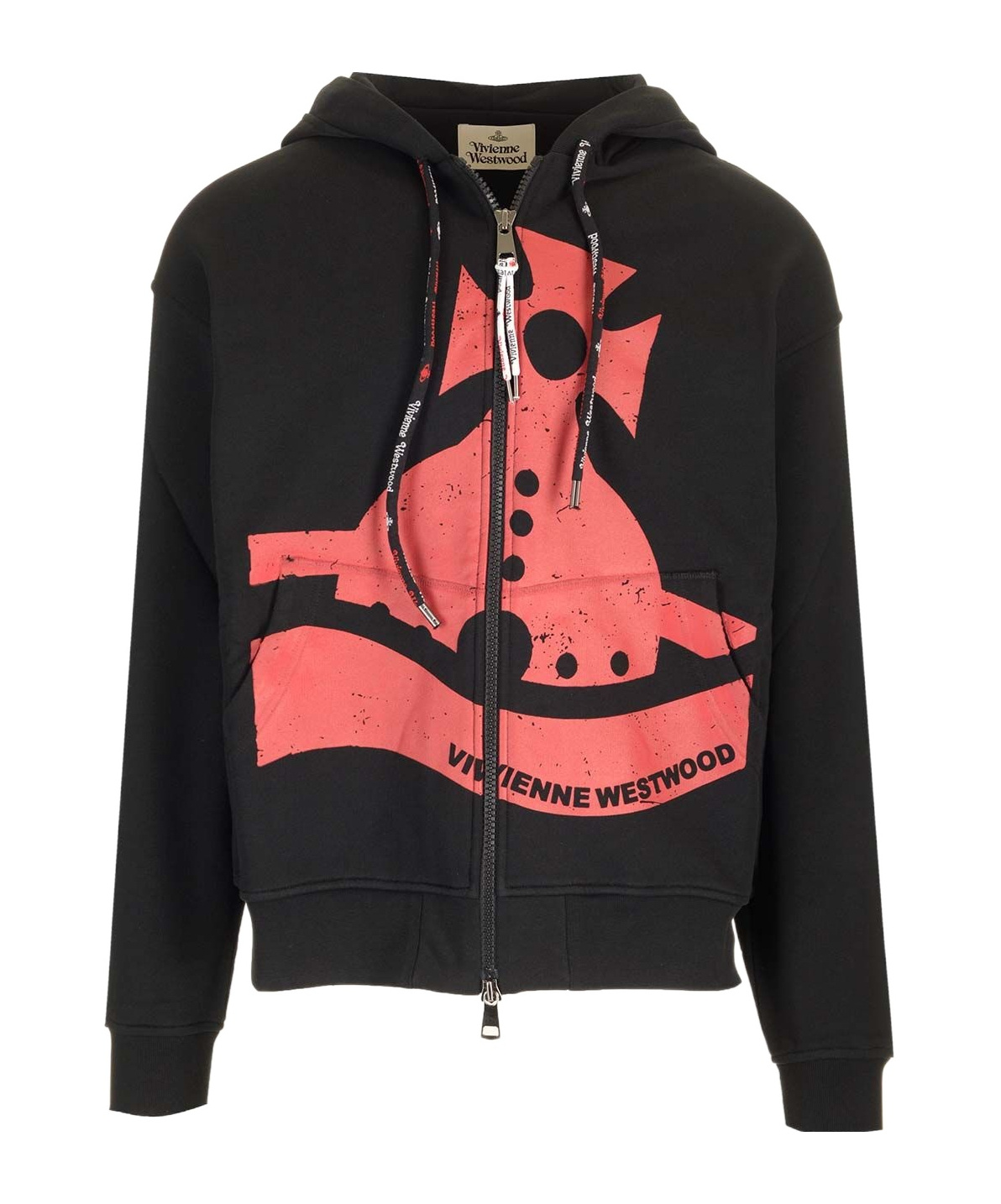 Vivienne Westwood Sunken Orb Zip Hoodie Cotton Black Xs Men In Black