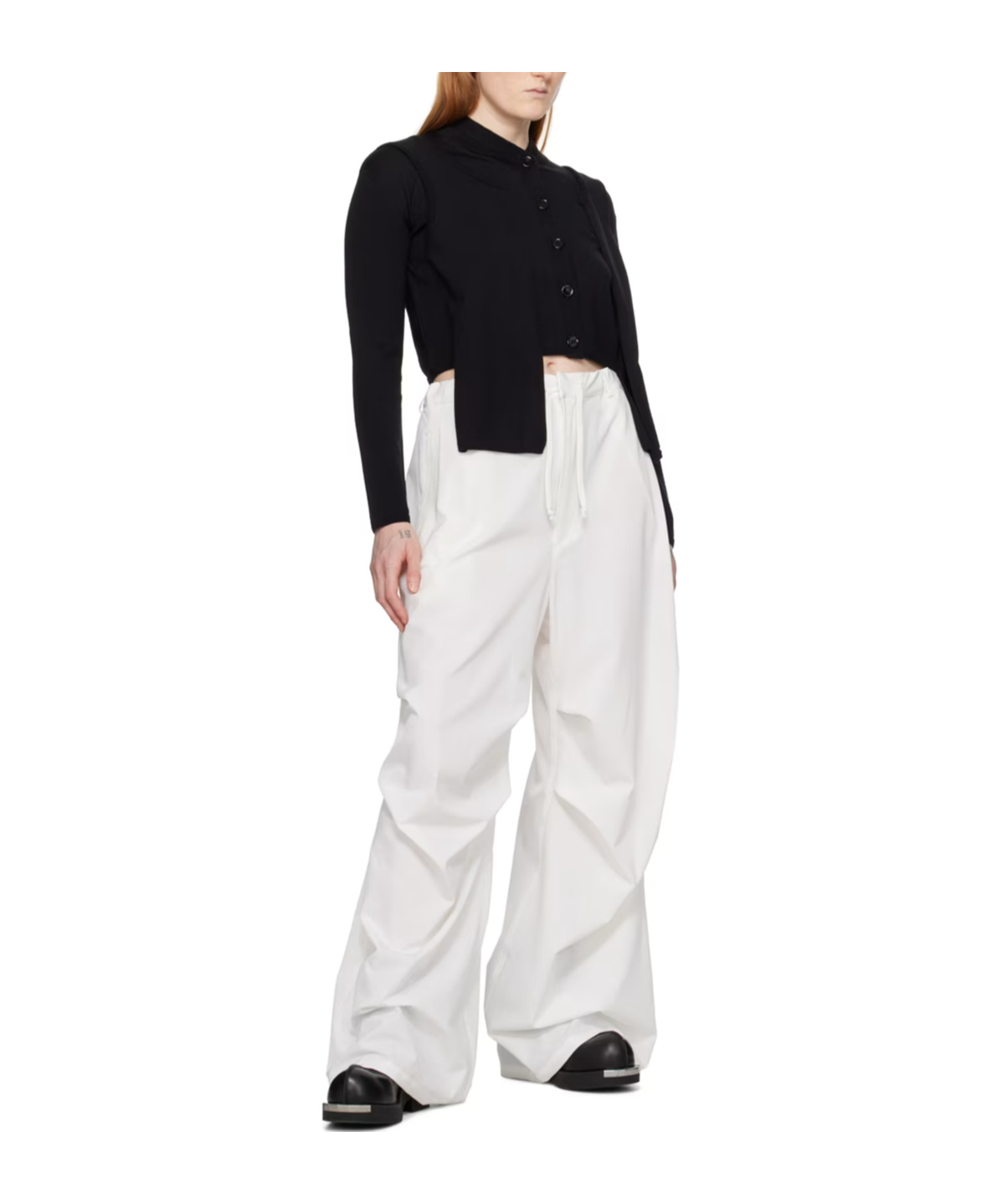 Shop Mm6 Maison Margiela Laminated Knitted Cardigan In Black