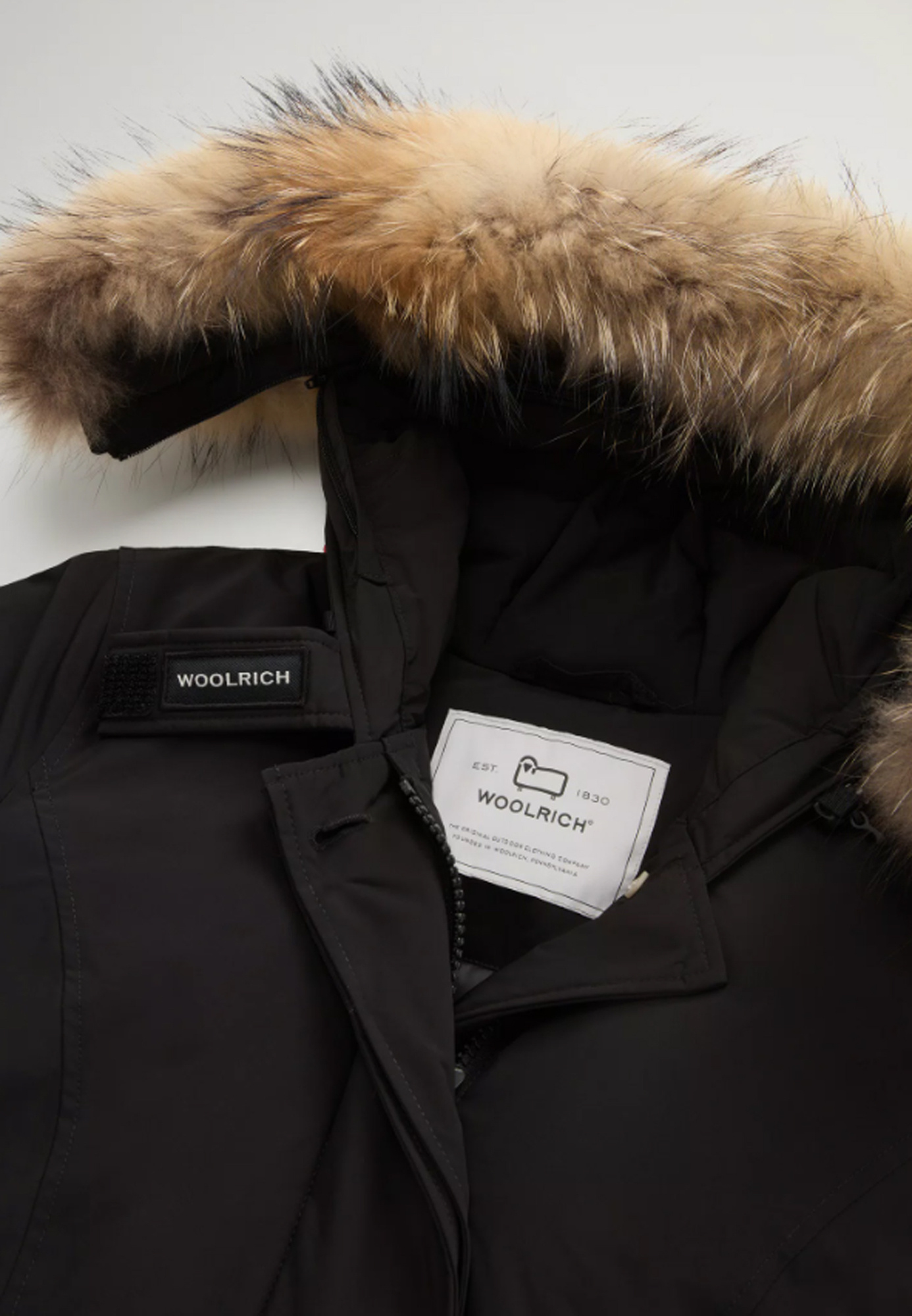 Woolrich Luxury Arctic Raccoon Parka In Black