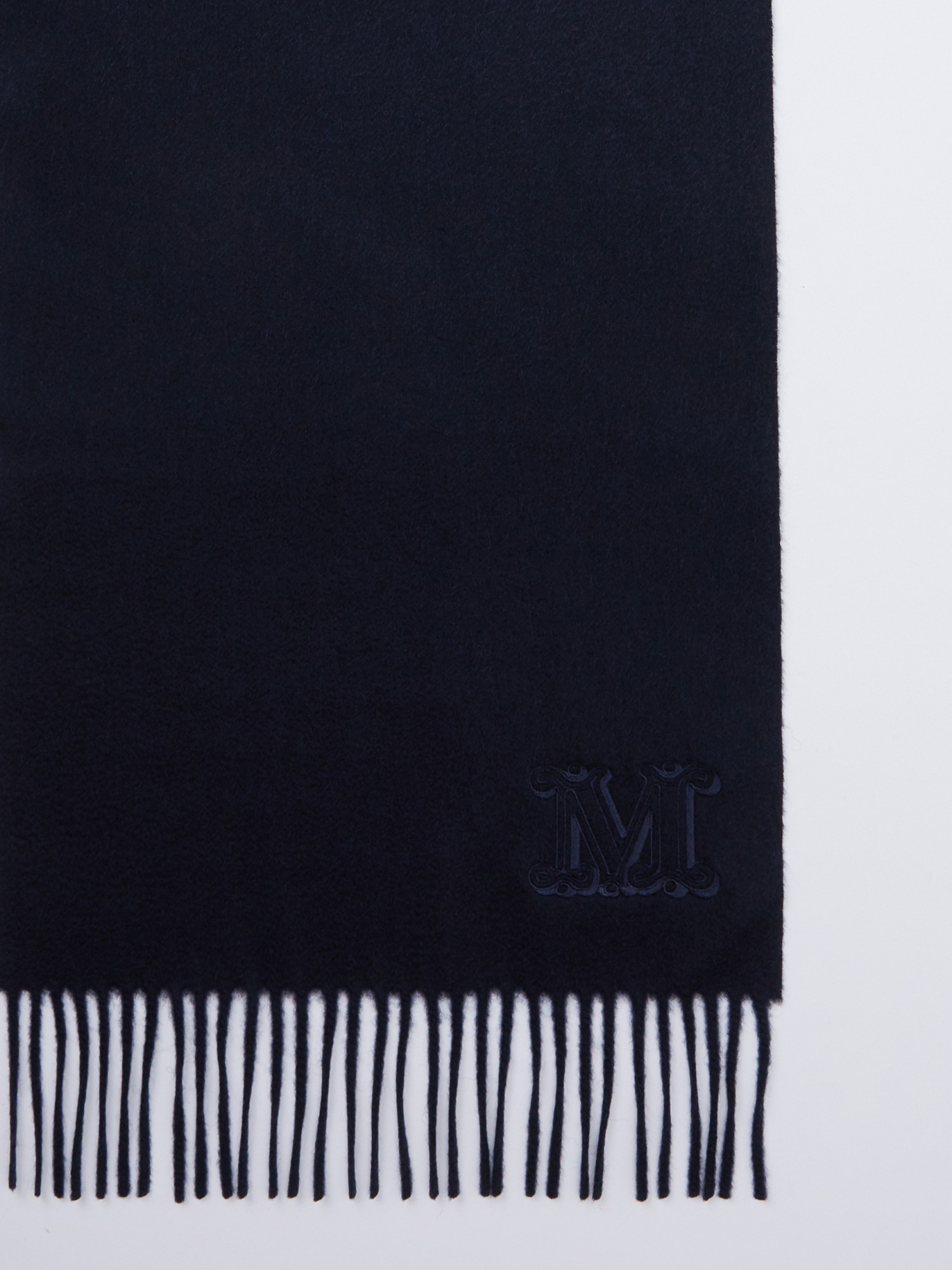 MAX MARA MAX MARA LOGO EMBROIDERED FRINGE SCARF