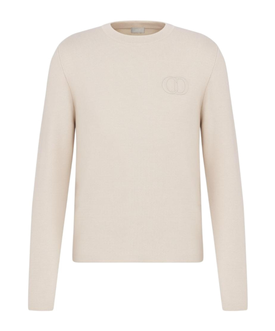 Dior Cd Icon Round-neck Sweater In White