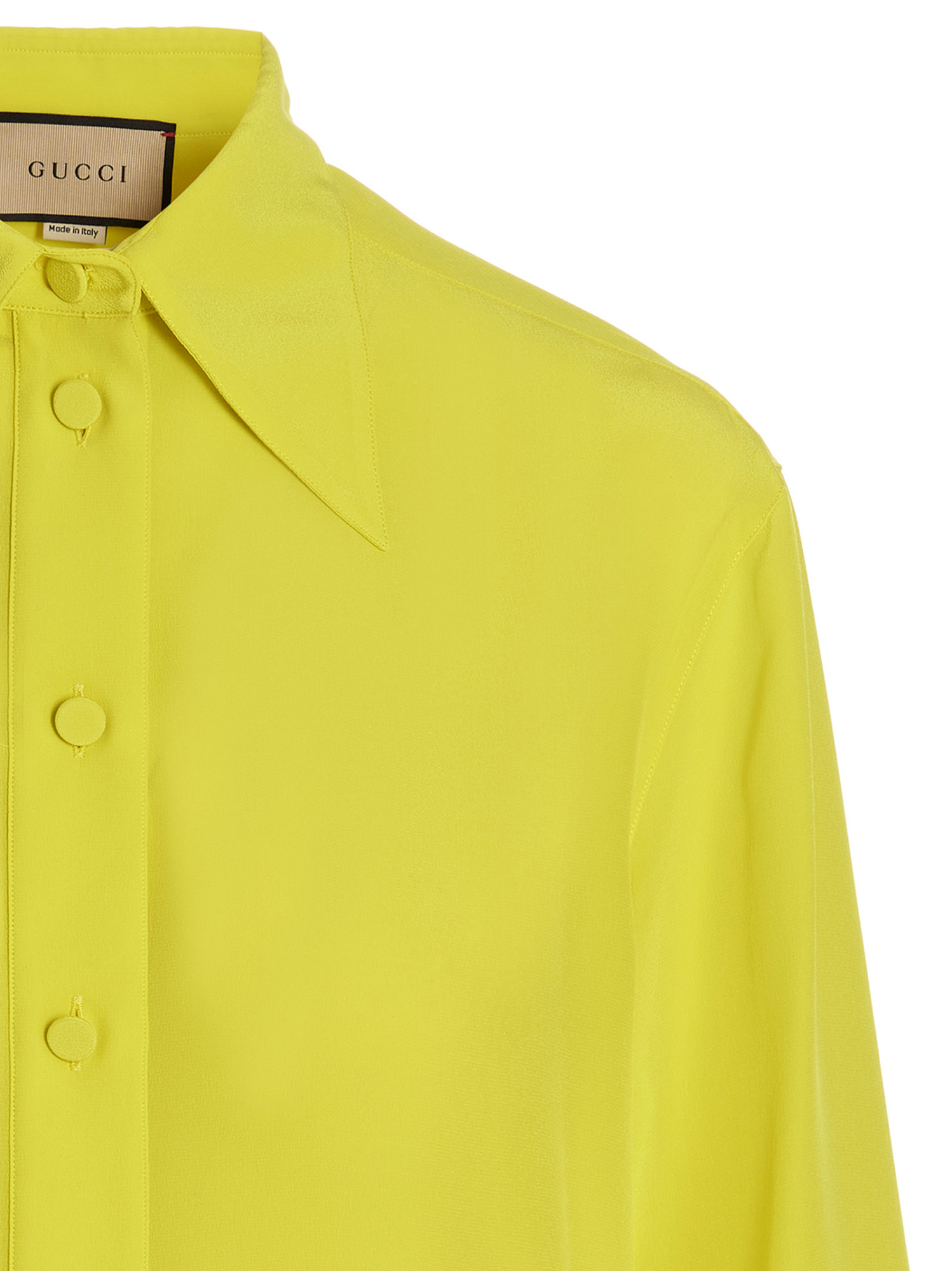 Gucci Crepe De Chine And Silk Shirt In Yellow