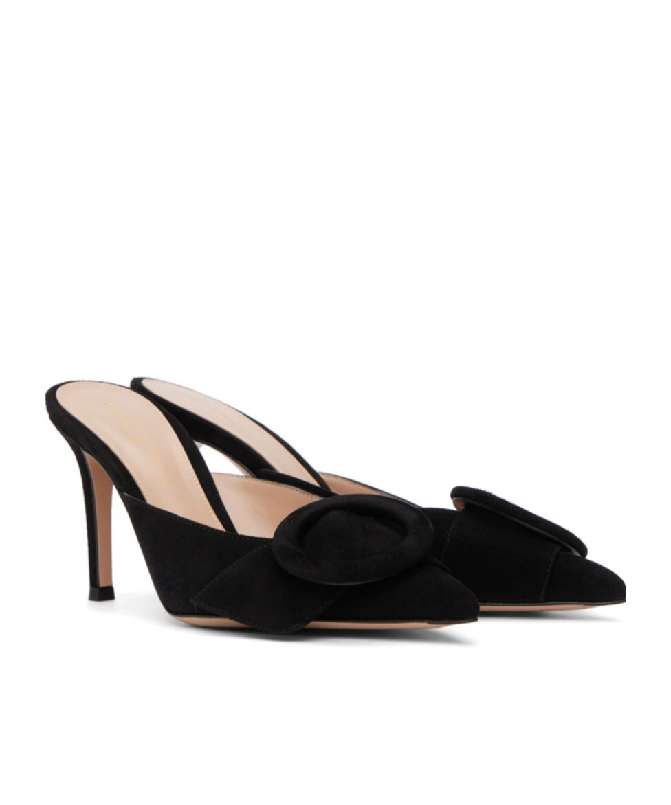 Gianvito Rossi Portofino High-heeled Muller Shoes In Black