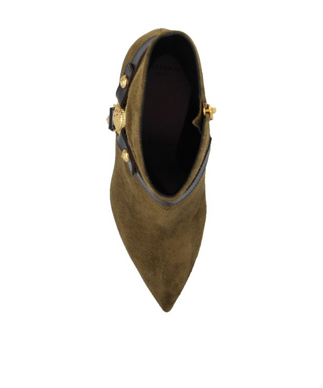 Shop Balmain 105mm Pointed Suede Ankle Boots In Black