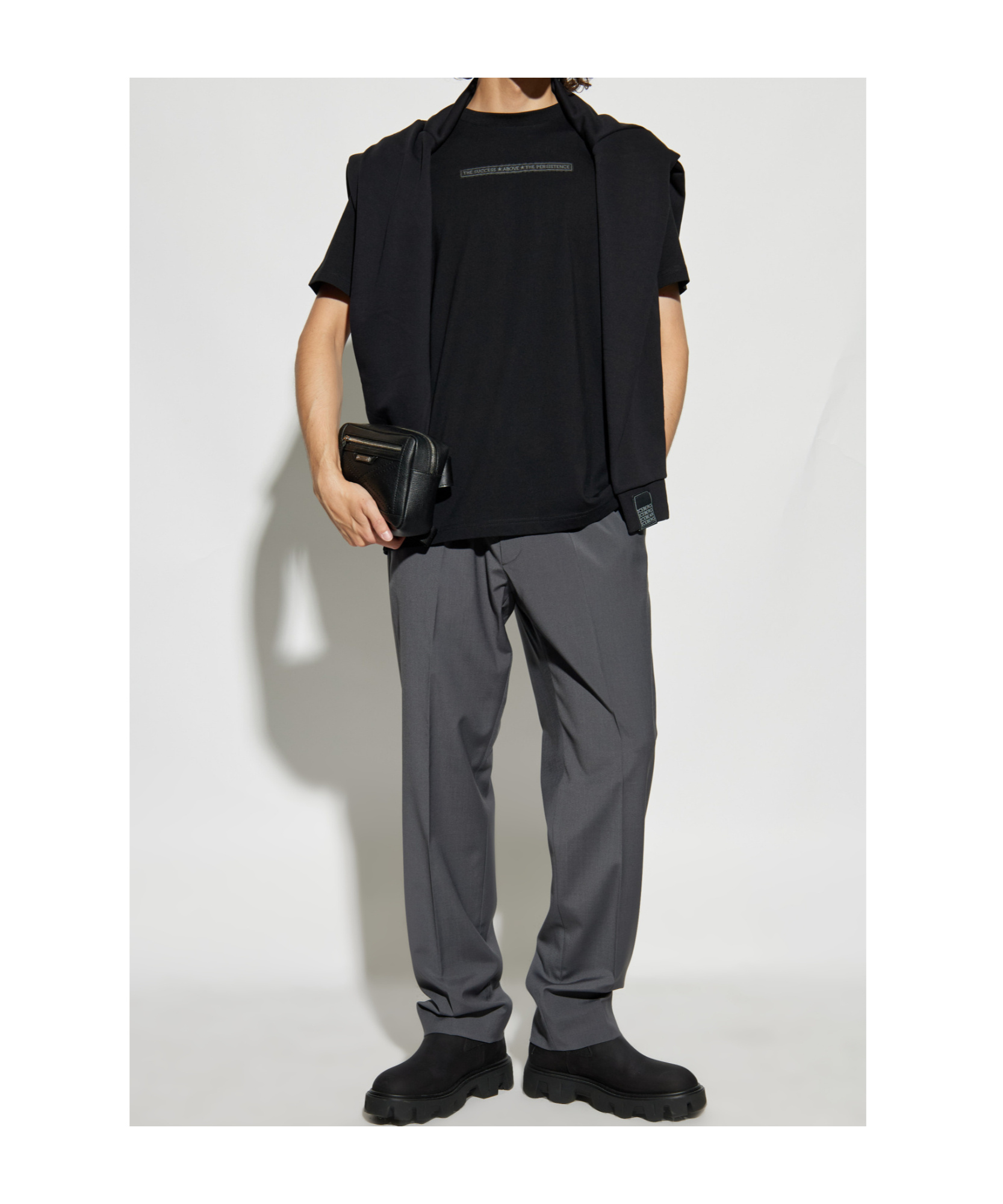 Iceberg Round-neck Patchwork T-shirt In Black